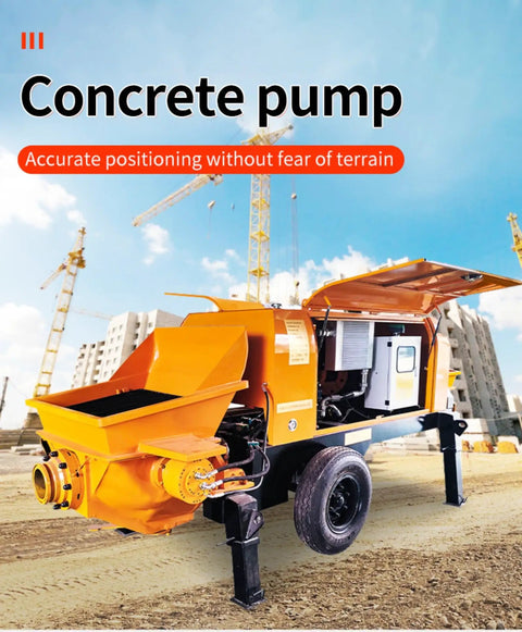 Heavy Duty Portable Concrete Pump Hydraulic Cement And Mortar Line Machine providing reliable output on construction site.
