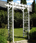 Providence Arbor Vinyl Garden Archway For Outdoors 64 By 85 White With Classic Lattice And Trellis Sides For Climbing Plants Vines And Flowers
