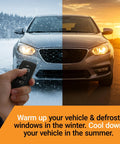 Car with remote showing seasonal climate control, related to Remote Starter Kit For Ford F 150 F 250 F 350 Ranger Transit.