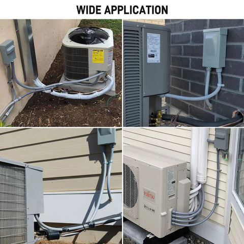 Flexible Non Metallic Liquid Tight Electrical Conduit Kit One And A Half Inch Twenty Five Feet installed on HVAC units