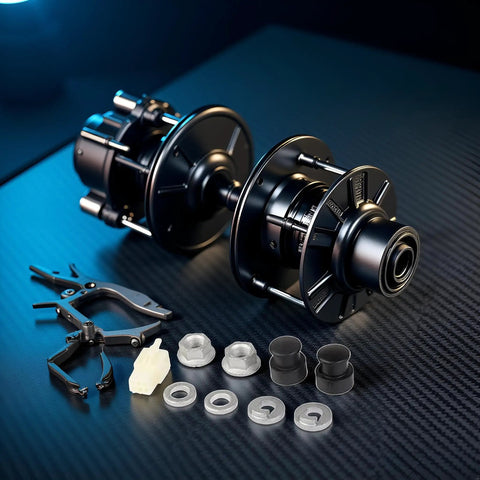 E Bike Hub Motor Axle Kit With 12mm Shaft Front Lock Nut Washer And Protective Cover for bicycle wheel assembly