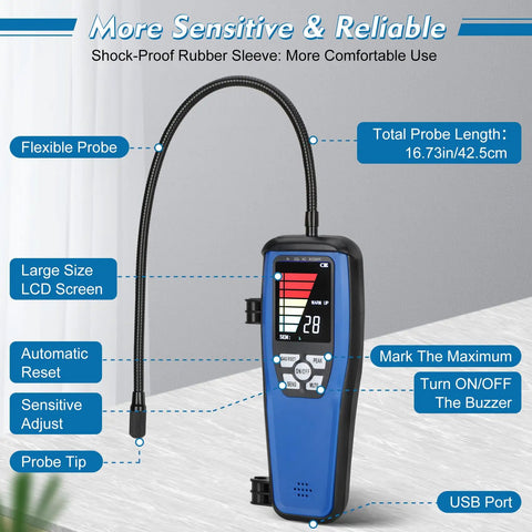 Slick Handheld Freon Leak Detector Goes Hard On Auto And Home Ac With Rechargeable Battery Finds R134a R12 R22 R410a Leaks Fast Tight Build That Does The Heavy Lifting And Saves You Serious Cash Without Any Nonsense