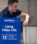 Top Pick 413 Replacement Filter For Whole House Air Purifiers, MERV 13 Allergen Defense being installed by man