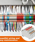 DIN Rail Terminal Block Kit With Screwless Push In Twin Spring Connectors ST2-2.5/2-2 Includes 60 Terminal Blocks installed in panel