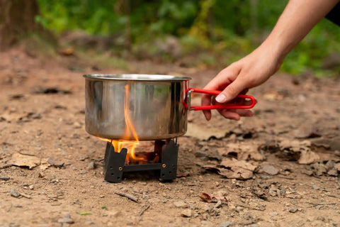 Trail Ready Ultra Compact Emergency Camping Stove For Backpacking And Survival No Liquids Or Priming Needed Foldable Design Includes 24 Fuel Tablets