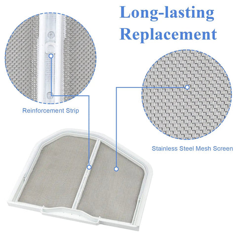 Stainless Steel Dryer Lint Filter Catcher Screen For Whirlpool Kenmore Maytag Replacement Part W10049360 8066170 detail