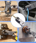 Heavy Duty Screw Extractor Pliers With No Slip Grip for stripped and rusted screws, shown removing different fasteners
