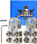 Built Tough 8 Way Battery Terminal Connector Block Metallic Silver Positive And Negative Distribution Set with hex keys.