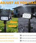 Lit Robot Style Solar Garden Lights 4 Pack IP65 Waterproof Outdoor LED Spotlight with 360 Rotation and Adjustable Panels