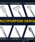 Six Piece SDS Plus Chisel Set For Concrete Tile Removal Wall Chasing And Floor Scraping Made From 40CR Steel components