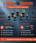 Drill Powered Rivet Nut Tool Set M3 To M12 Carbon Steel Mandrels And Head Rivet Nuts All In One Kit For Automotive Metal Fab Pro Grade DIY Fastening For Projects At Home And In The Shop, manual and drill use