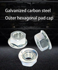 Galvanized steel nuts from Six Pack M10x1.25 Left Hand Thread Blade Nut Replacement Fits Husqvarna Ryobi Homelite Honda Echo