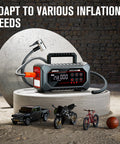 A7 Jump Starter With Air Compressor And All In One Power Pack showcasing its inflation capabilities.