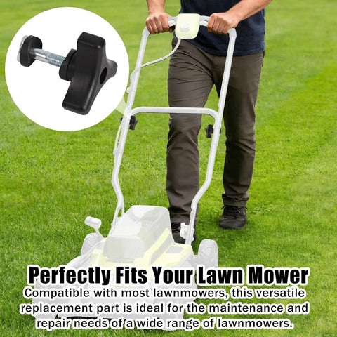 Heavy Duty 2-Pack Lawn Mower Handle Kit Featuring Premium Zinc Plated Bolts And Durable Triangle Handles With Extra Gaskets For A Snug Fit, Rust Free Finish, And Smooth Operation On All Tractors Keeps Your Ride Running Crisp. mower handle kit with black triangle knob and zinc bolt on riding mower