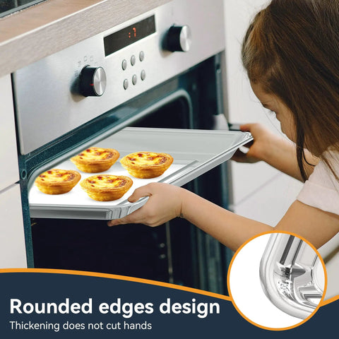 Replacement Stainless Steel Air Fryer Tray For Toaster Oven Models TOA-60 TOA-65 TOA-70 Mesh Basket Rack in use with pastries