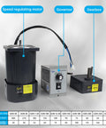 Components of Powerhouse 120W Adjustable Gear Reducer Motor 110V Single Phase with speed controller and gearbox.