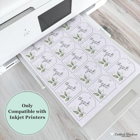 Inkjet printer with Premium White Glitter Cardstock Paper 104lb 280 GSM for Inkjet Printing and Die Cutting, 15 Sheets 8.5 x 11 DIY Cards