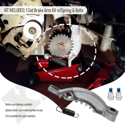 Brake Arm Kit With Spring And Bolts For Most Hydro Gear EZT RZT ZT Transaxles showing spring and bolts details