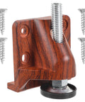 Tough As Nails Adjustable Furniture Leveling Legs with wood insert and non-slip plastic feet, shown with screws for cabinets and wardrobes.