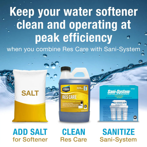 Res Care Liquid Water Softener Cleaner For Hard Water Systems Unscented 64 Oz Removes Iron, Manganese, Silt And Scale Build Up