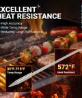 Upgraded RTD Temperature Probe Sensor for Pit Boss Pellet Grills and Smokers with heat resistance feature highlighted