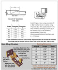 Diagram and instructions for non-wrap hinges with dimensions and notching details for cabinet installation.