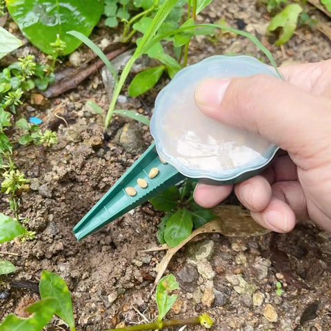 seed planter tool Handheld Seed Planter for Lawn & Garden Projects ✓