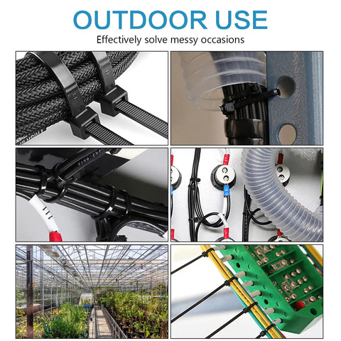 Heavy Duty Nylon Zip Ties 6 Inch Self Locking 1000 Count Black For Indoor Outdoor Wiring And Organization 18 Lbs Tensile Strength Temperature Resistant Minus Forty To One Hundred Eighty Five Fahrenheit used in various settings
