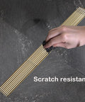 Built Tough Brushed 304 Stainless Steel Linear Shower Drain With Quick Release Hair Catcher 31.5 Inch Rectangular Floor Grate being cleaned.