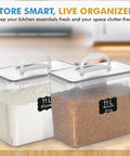 2 Pack Extra Large Food Storage Containers With Lids 11L Each Easy Carry Handle BPA Free Airtight For Flour Sugar Rice Cereal Bulk Pantry Organization