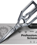 Ambidextrous Japanese Stainless Steel Kitchen Scissors For Spatchcocking Chicken, Trimming Fat, And Breaking Down Poultry, Also Great For Pizza, Flatbread, Herbs, Quesadillas, And Quick Package Opening, Detachable For Easy Cleaning.