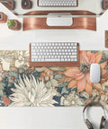 Ultra Large Floral Desk Mat For Gaming And Work 31.5 By 11.8 Inches With Stitched Edges An Extended Mouse Pad For Keyboard And Laptop