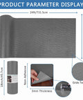 GottaHave TopShelf HeavyDuty Foam Toolbox Drawer Liner NonSlip Tool Organizer Pad Sound DamPenning Workshop Mat ShockAbsorbing Shelf Paper Gray 12 Feet dimensions and texture display.