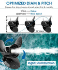 Upgrade Aluminum Boat Propeller Beefed Up Premium Marine Grade OEM Replacement 14.5 Diameter 19 Pitch for Volvo Penta SX with dimensions
