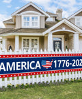 Oversized 120 By 20 Inch Patriotic Anniversary Banner 250th Celebration America 1776 2026 US Birthday Pride outdoor decor on fence
