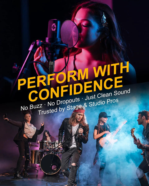Musicians performing on stage and in studio using XLR Cables 3ft 2 Pack Balanced Microphone Cables From Male To Female 3 Pin
