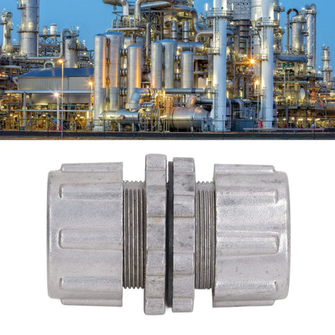 1-Inch Aluminum Alloy Dust Remover Pipe Connector And Solenoid Pulse Valve Quick Adapter For Industrial Dust Collection Systems in gray finish.