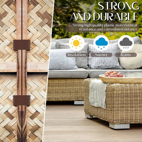 Durable Outdoor Patio Furniture Clips Set For Brown Wicker And Rattan Chairs Sectional Sofa Clips Connectors And Aligning Fasteners