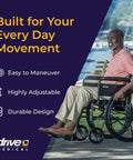 Cruiser Iii Lightweight Folding Wheelchair With Mag Wheels And 20 Inch Plush Seat in outdoor setting, man maneuvering wheelchair.