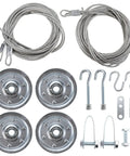 Garage Door Cable And Pulley Kit With 2 Pairs Of Galvanized Aircraft Cables And 4 Heavy Duty 3 Inch Pulley Sheaves Built Tough For Torsion Doors Up To 12 Ft Or Extension Doors To 9 Ft 400 Lb Pulley Rating