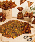 Totally Boss Tiger Print Tissue Paper Set with 50 Sheets, 19.7x13.8 inch size, used for gift wrapping and crafts.