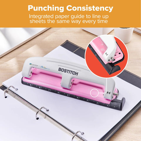 InCOURAGE 12 Reduced Effort 3 Hole Punch For Office And School Use No Fuss Punching Up To 12 Sheets With EZ Squeeze Technology