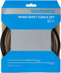 Road Shift Cable And Housing Kit With 4mm SIS SP41 Housing Includes End Caps And Ferrules Rock Solid Performance Works With Shimano Or SRAM Stainless PTFE Cables Black Finish For Smooth And Reliable Gear Shifting in original packaging.