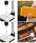 Upgraded Dope Leather Hole Puncher Kit For DIY Crafts Hand Punching Tool With Aluminum Plate And 16 Tools Includes Rivet And Snap Button Installers For Bags Belts Watch Straps And More shown in parts with tools and leather samples