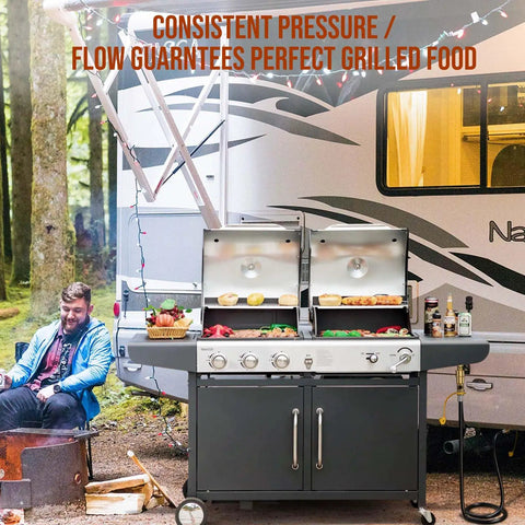 7 Piece Propane Quick Connect Fittings Kit For RV To Grill Or Cooking Heavy Duty Brass Adapters with RV grill setup