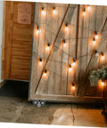 Top Shelf Stainless Steel Sliding Door Wheels Replacement Kit Featuring Dual Bearing Pulleys For Effortless Barn Door And Greenhouse Slider Upgrades That Roll Like Butter displayed on a wooden backdrop with LED lights.