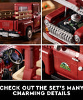 Icons 10290 Pickup Truck Building Set for Adults with Vintage 1950s Style showing realistic details in collage view