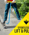 Heavy Duty Handy Hook 30 Inch With Three Eighths Inch Round Pump End lifting a manhole cover