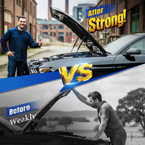 Hyundai Sonata hood struts lift support 2015 2017 replacement showing before and after installation with improved hood stability