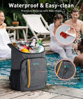 Insulated Leakproof Cooler Backpack for Everyday Adventures, Lightweight Soft Waterproof Travel Cooler Bag by poolside, Dark Gray